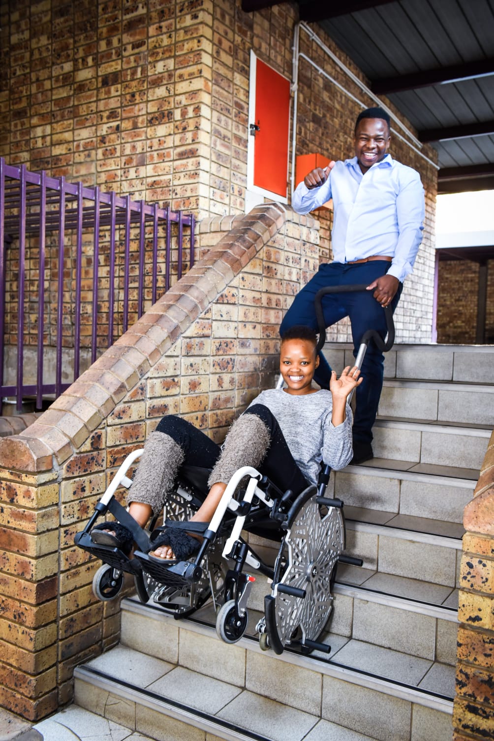 Stair-accessible wheelchair